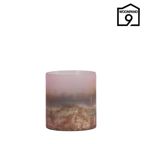 Theelicht mat roze met koper S | Woonpand 9