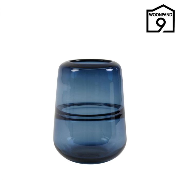Vaas glas blauw M by Light & Living | Woonpand 9