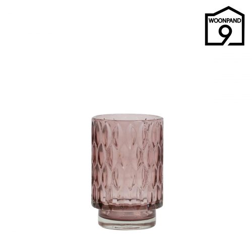 Theelicht glas oud roze | Woonpand 9