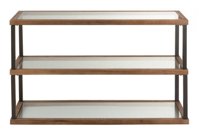 Tegels en Wonen dressoir 3 niveaus glas hout