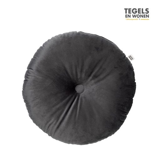 Sierkussen Olly 40cm rond Charcoal gray by Dutch Decor | Tegels & Wonen