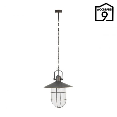 Hanglamp met tralie en glas by J-Line | Woonpand 9