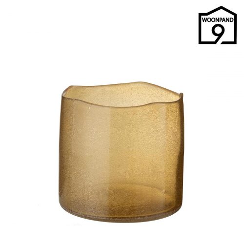 Vaas rond bellen glas oker L by J-Line | Woonpand 9