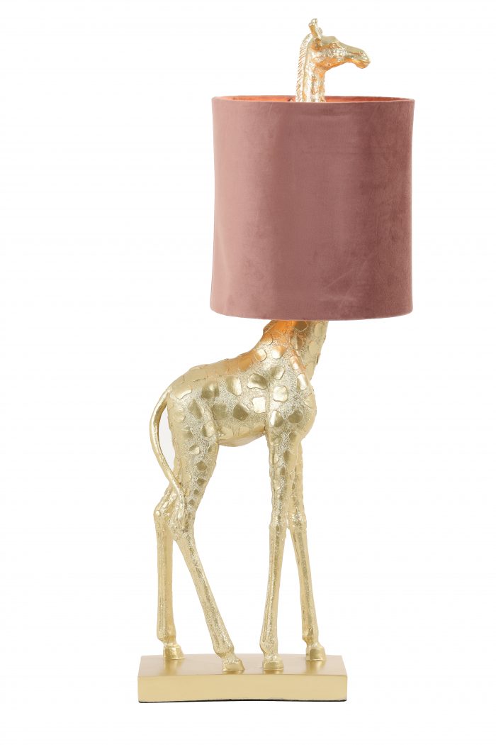 Tafellamp Giraffe goud roze 28x68 by Light & Living | Tegels & Wonen