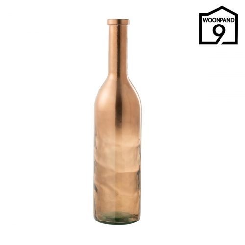 Vaas fles glas Metallic bruin L by J-Line | Woonpand 9