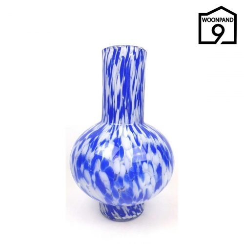 Vaas glas blauw wit model 2 | Woonpand 9