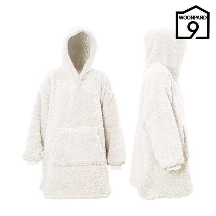 Oversized Hoodie Teddy dove white by Unique Living | Woonpand 9