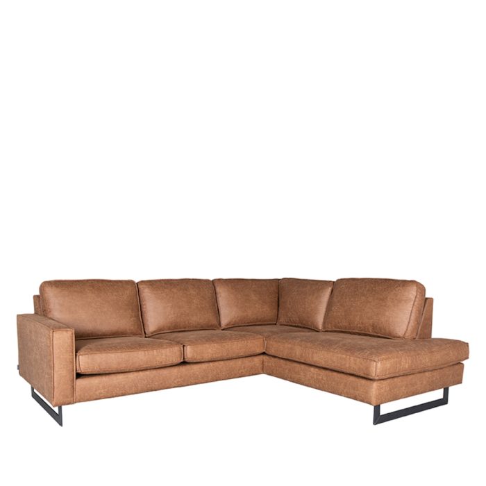 LABEL51 Hoekbank Arezzo - Cognac - Microfiber - 2,5-Zits + Ottomane