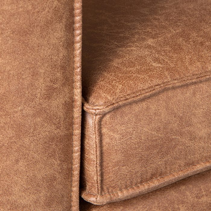 LABEL51 Hoekbank Arezzo - Cognac - Microfiber - 2,5-Zits + Ottomane - Afbeelding 2