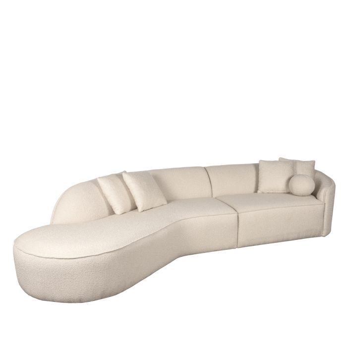 LABEL51 Banken Stelvio - Beige - Boucle - 4-Zits + Hoek Links - Afbeelding 2