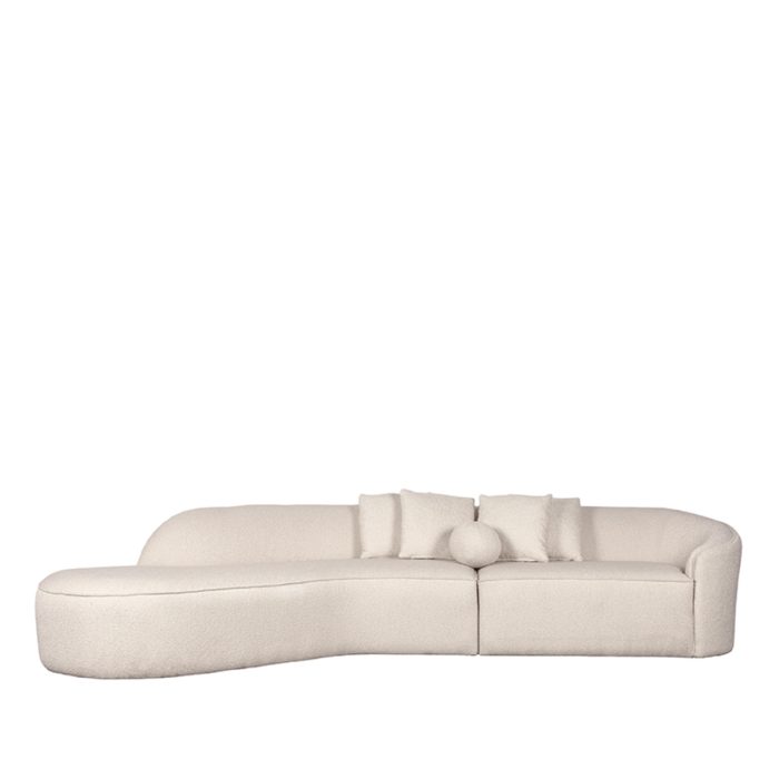 LABEL51 Banken Stelvio - Beige - Boucle - 4-Zits + Hoek Links