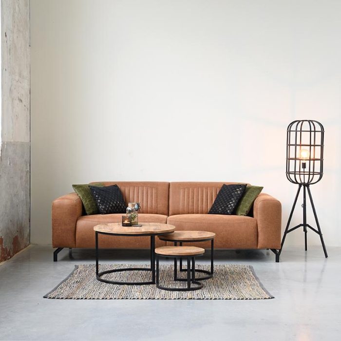 LABEL51 Bank Trento - Cognac - Microfiber - 3-Zits - Afbeelding 3