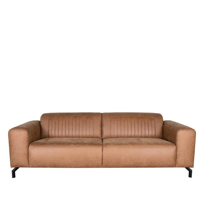 LABEL51 Bank Trento - Cognac - Microfiber - 3-Zits