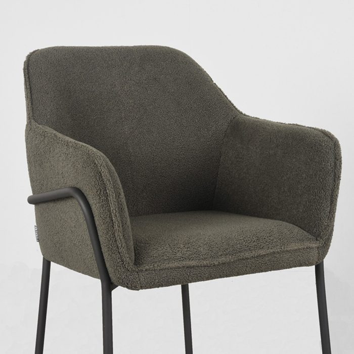 LABEL51 Eetkamerstoelen Dexter - Groen - Teddy - Afbeelding 4