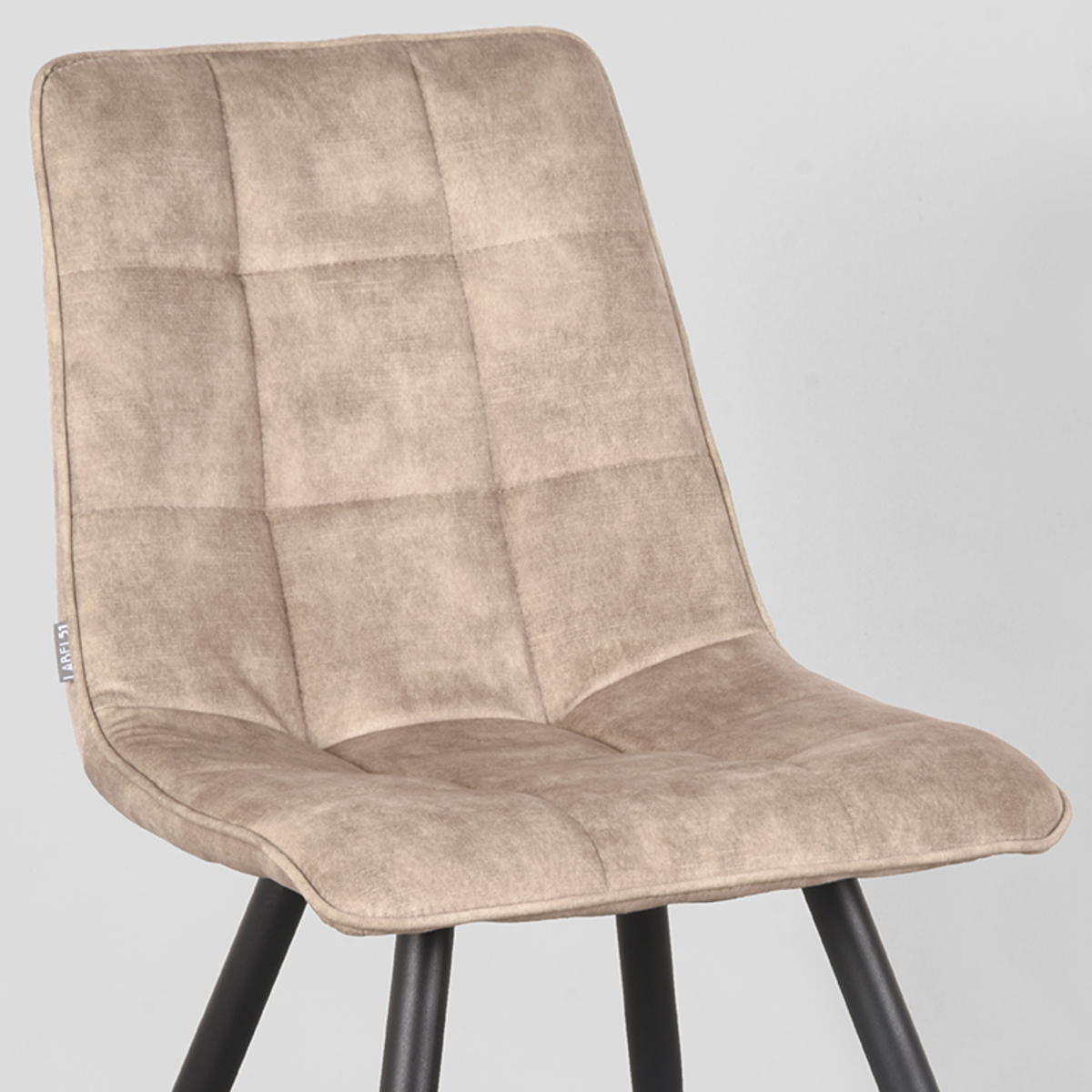 LABEL51 Eetkamerstoelen Jelt - Zand - Velours - Afbeelding 4