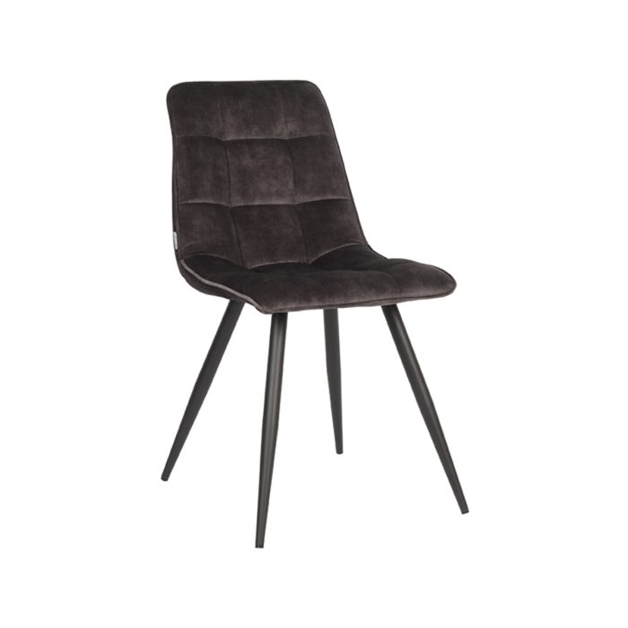 LABEL51 Eetkamerstoelen Jelt - Antraciet - Velours