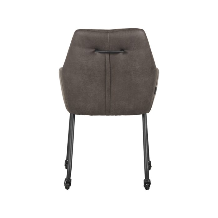 LABEL51 Eetkamerstoelen Lenny - Antraciet - Microfiber - Afbeelding 3