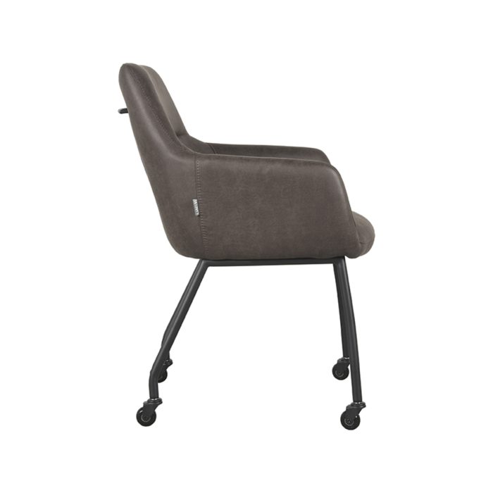 LABEL51 Eetkamerstoelen Lenny - Antraciet - Microfiber - Afbeelding 2