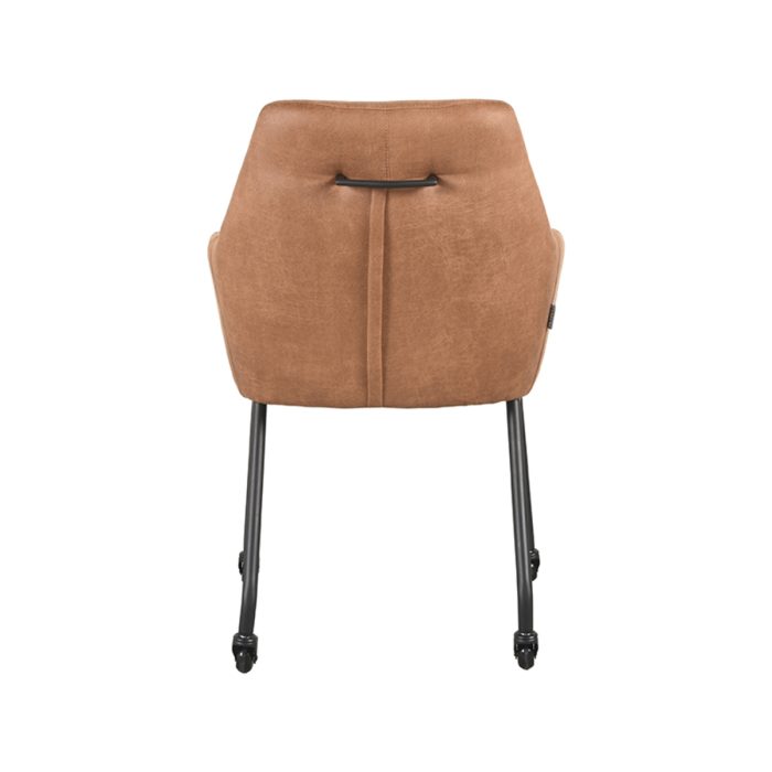 LABEL51 Eetkamerstoelen Lenny - Cognac - Microfiber - Afbeelding 3
