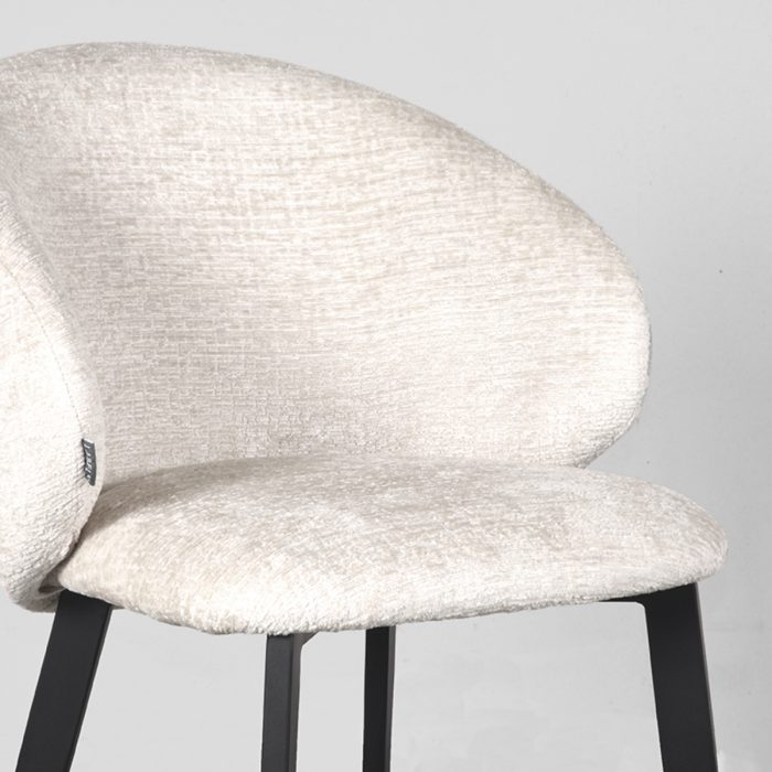 LABEL51 Eetkamerstoelen Logan - Crème - Fluweel - Afbeelding 4