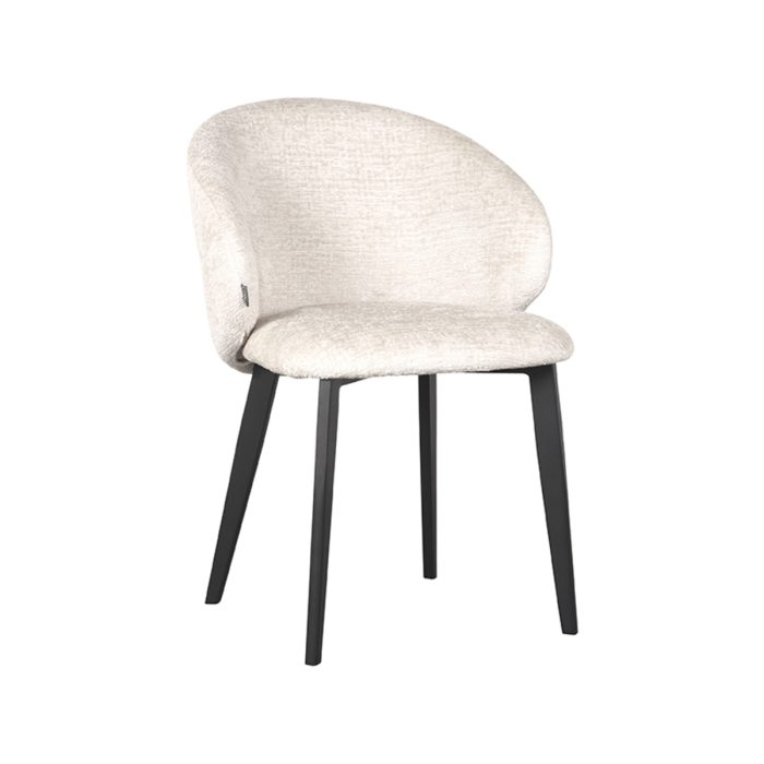 LABEL51 Eetkamerstoelen Logan - Crème - Fluweel