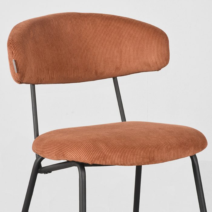 LABEL51 Eetkamerstoelen Zack - Rust - Ribcord - Afbeelding 4