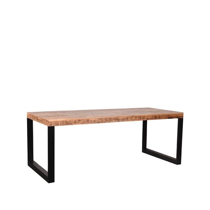 LABEL51 Eetkamertafel Glasgow - Rough - Mangohout - 200x90 cm