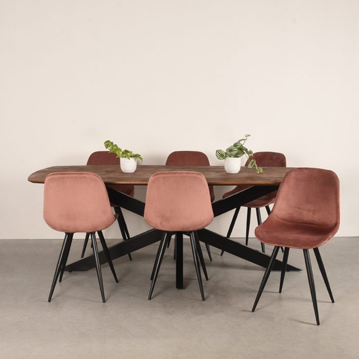 LABEL51 Eetkamertafels Zane - Espresso - Mangohout - 220x100 cm - Afbeelding 3