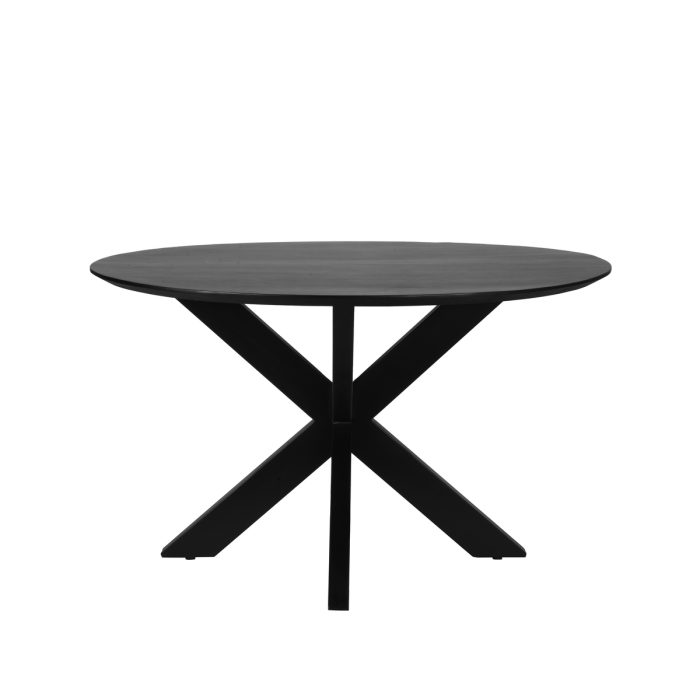LABEL51 Eetkamertafels Zico - Zwart - Mangohout - Rond - 140 cm