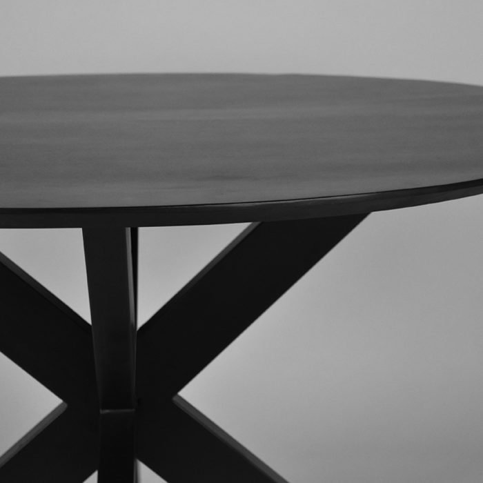 LABEL51 Eetkamertafels Zico - Zwart - Mangohout - Rond - 140 cm - Afbeelding 2