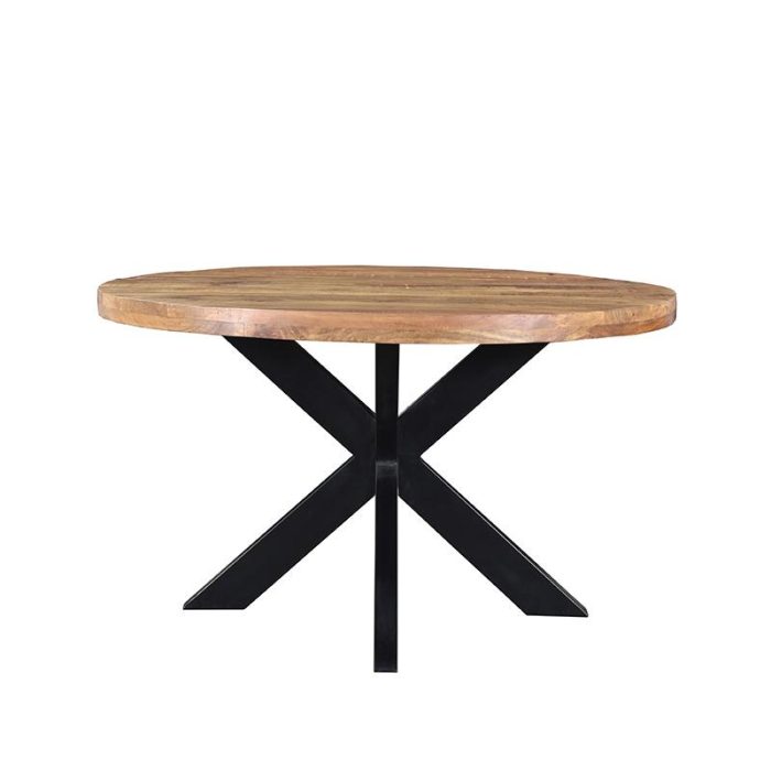 LABEL51 Eetkamertafels Ziggy - Rough - Mangohout - Rond - 130 cm