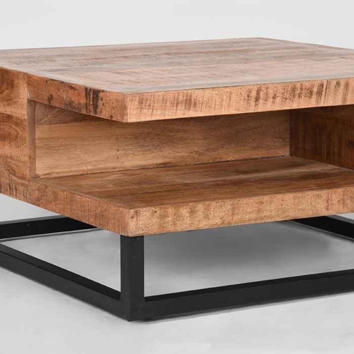 LABEL51 Salontafels Cube - Rough - Mangohout - 80 cm - Afbeelding 2
