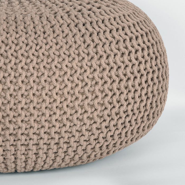 LABEL51 Poef Knitted - Beige - Katoen - L - Afbeelding 2