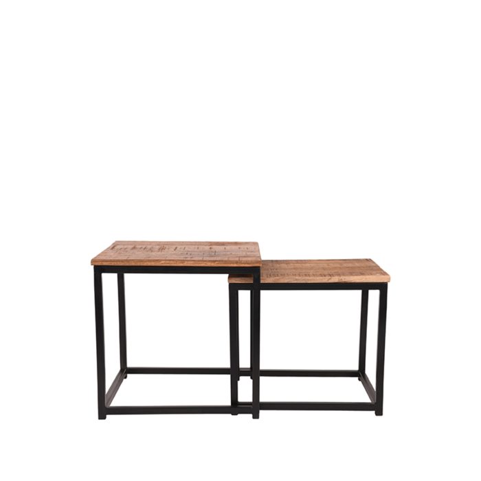 LABEL51 Salontafels Set Twain - Rough - Mangohout - 45 cm