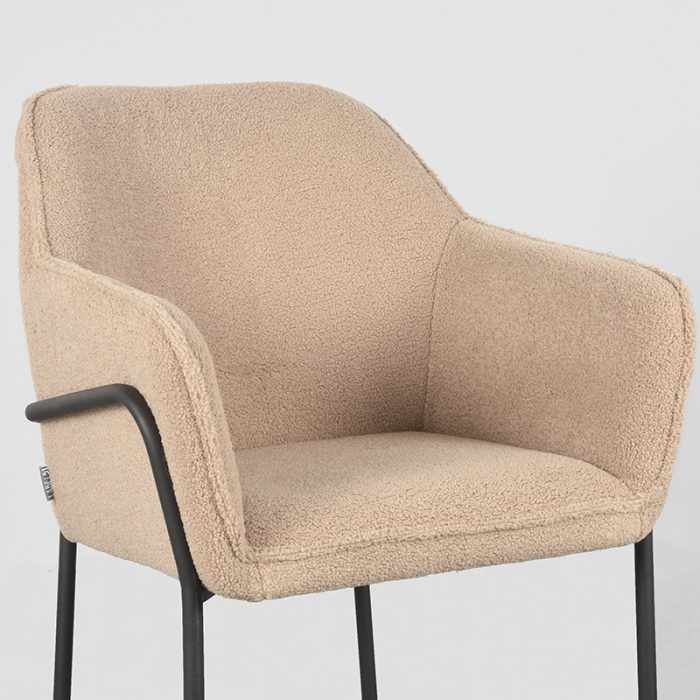 LABEL51 Eetkamerstoelen Dexter - Beige - Teddy - Afbeelding 4