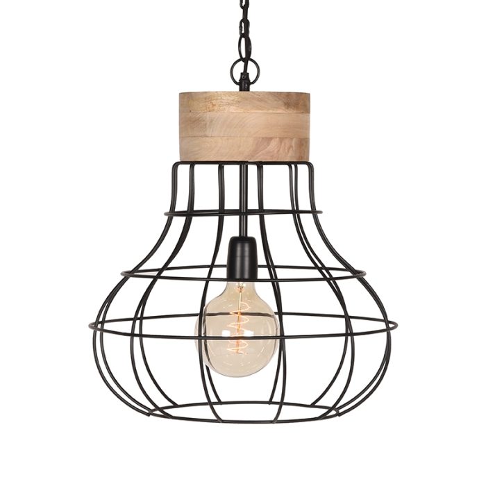 LABEL51 Hanglampen Drop - Zwart - Mangohout
