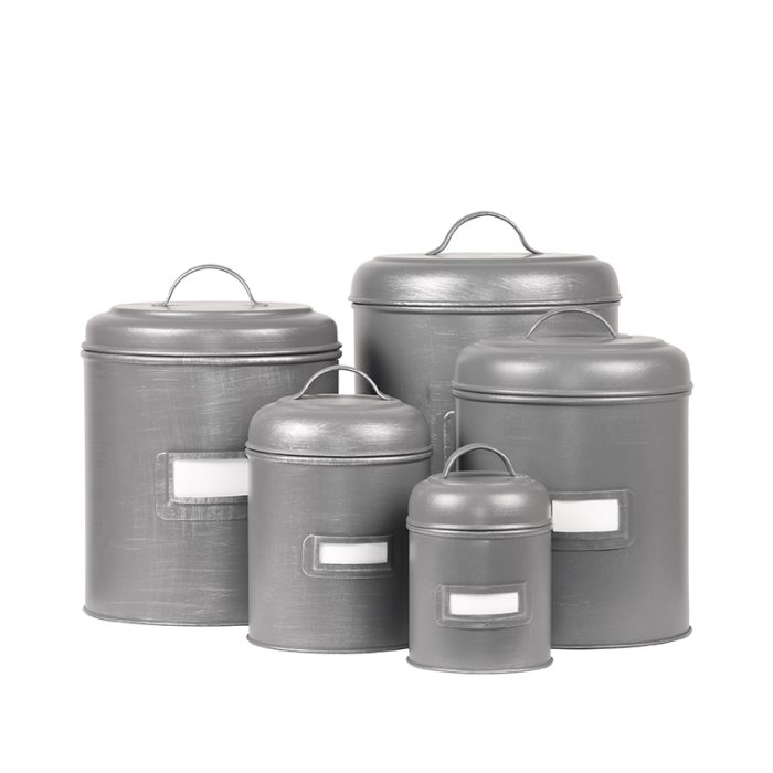LABEL51 Opbergdozen en manden Opbergblik - Antiek grijs - Metaal - XL - 20x20x25 cm - Afbeelding 2
