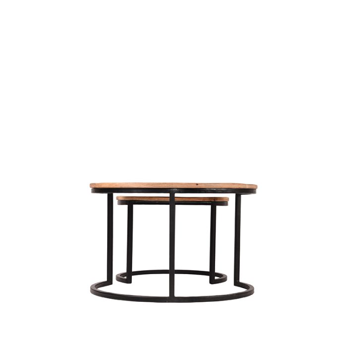 LABEL51 Salontafels Set Double - Rough - Mangohout - 70 cm - Afbeelding 2
