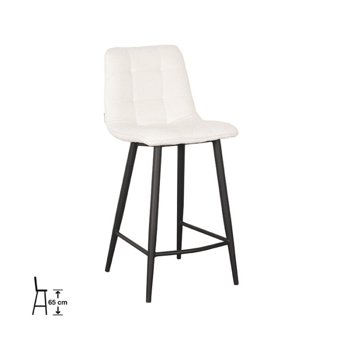 LABEL51 Barkruk Jelt - Ivory - Boucle - Zithoogte 65