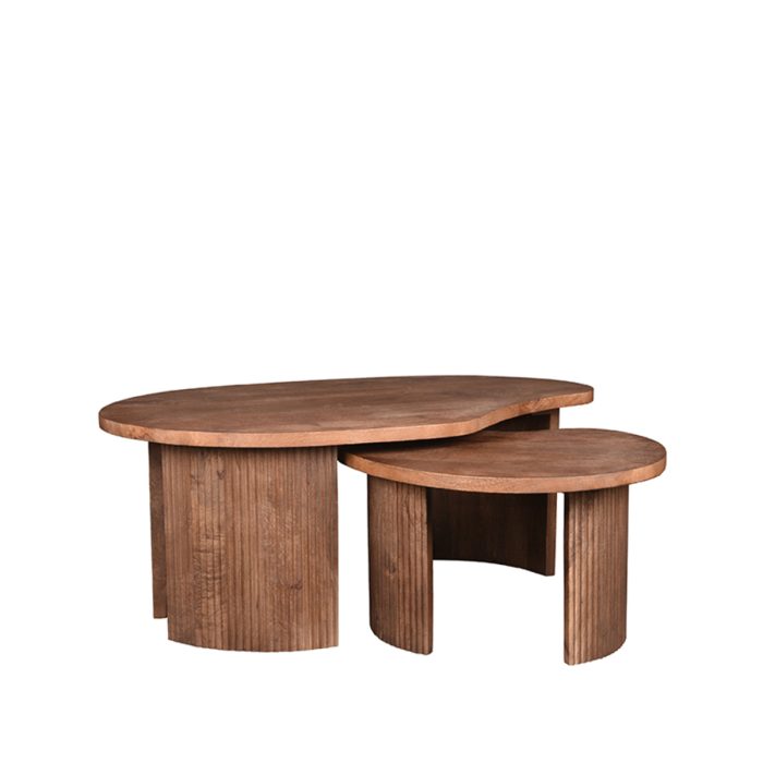 LABEL51 Salontafels Timon - Espresso - Mangohout - 100 cm